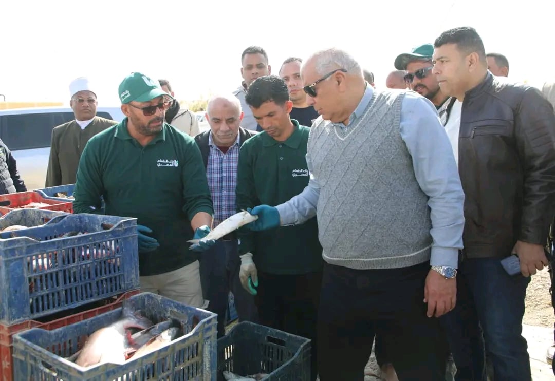 محافظ الوادي الجديد اثناء تفقده للمشروع محافظ الوادي الجديد اثناء تفقده للمشروع