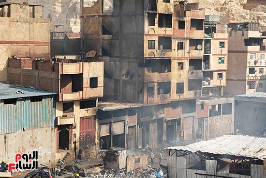 مشاهد توضح حجم الاضرار بعد الحريق