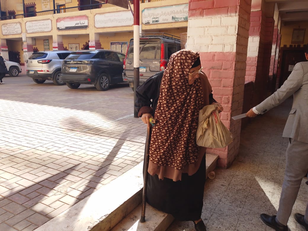 المسنة قبل دخول لجنة الانتخابات