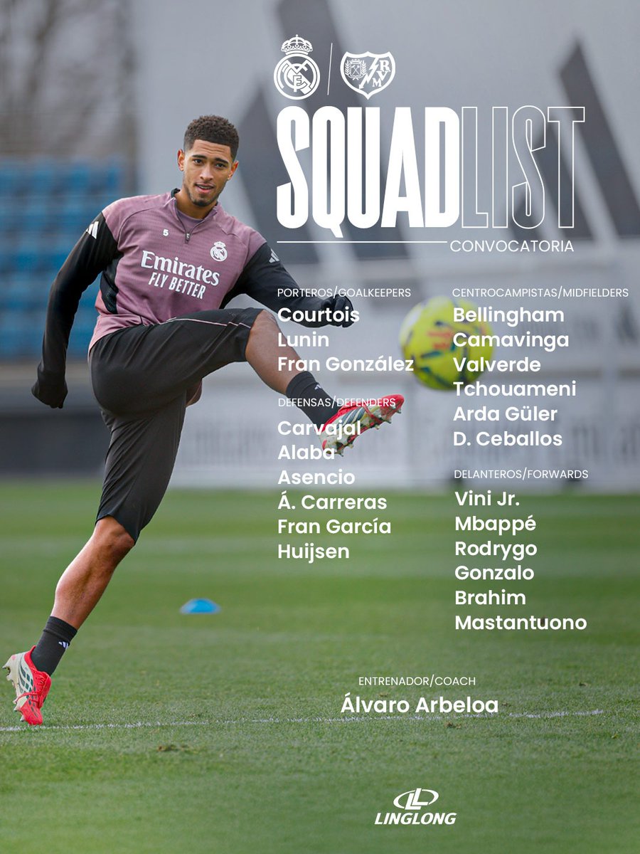 قائمة ريال مدريد لمباراة فاليكانو