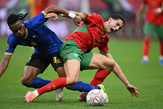 جانب من مباراة المغرب وتنزانيا