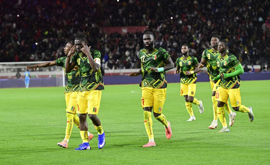 احتفال لاعبى مالى احتفال لاعبى مالى