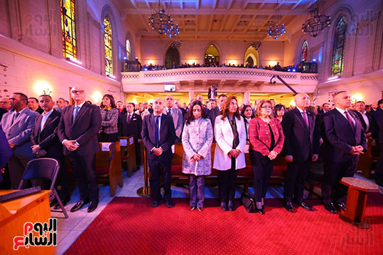 خلال إذاعة السلام الجمهورى باحتفال عيد الميلاد المجيد