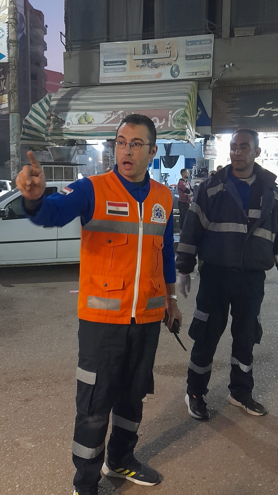 اثناء التواجد بموقع الحريق