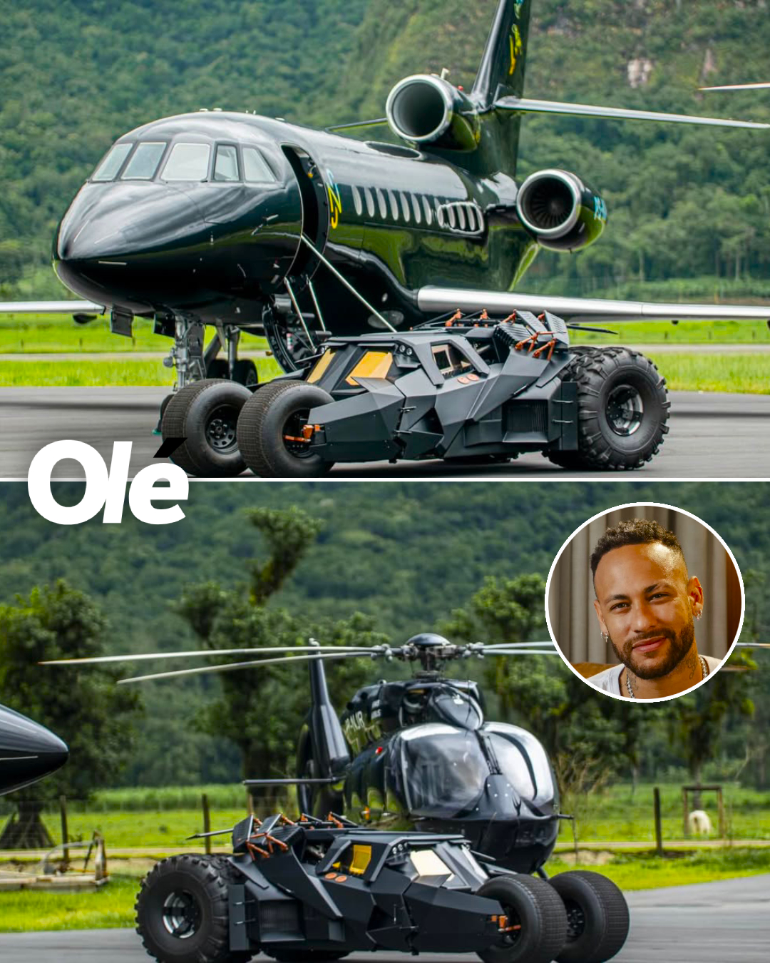 سيارة باتمان وطائرة ومروحية نيمار