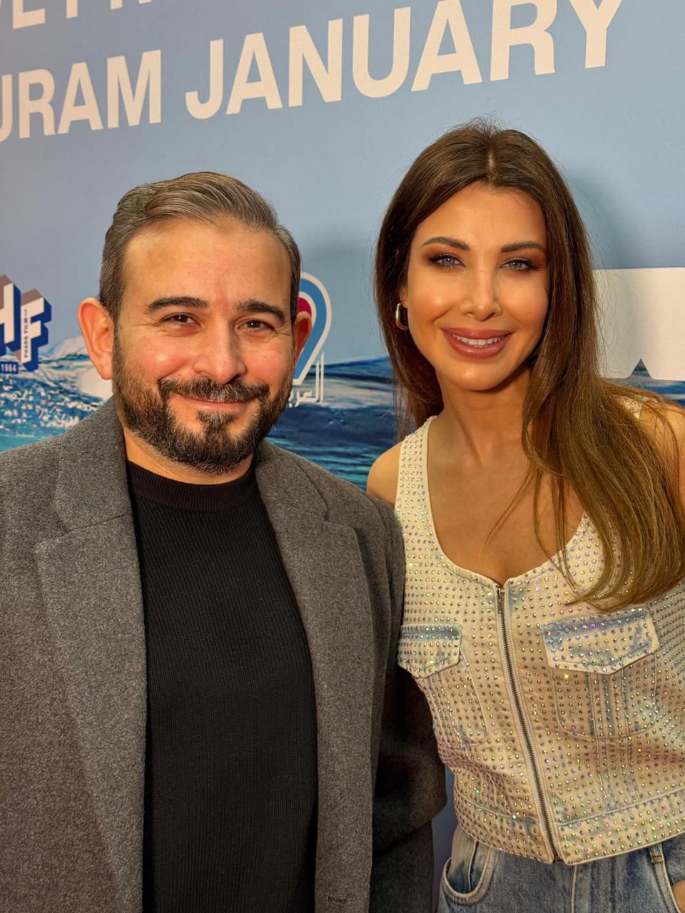 نانسي عجرم وأحمد عادل وتامر حسين ومدين يحضرون العرض الخاص لفيلم بطل الدلافين بدبي (4)