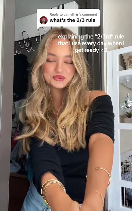 فتاة تتحدث عن قاعدة الثلثين على تيك توك