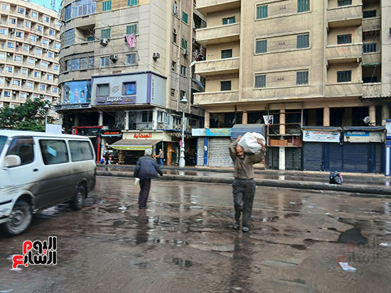 امطار-في-اول-ايام-نوة-الفيضة-الكبري-بالإسكندرية