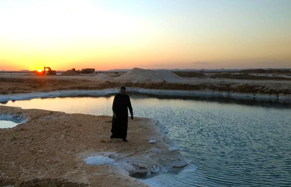 احدى بحيارات الملح في سيوة وقت الغروب