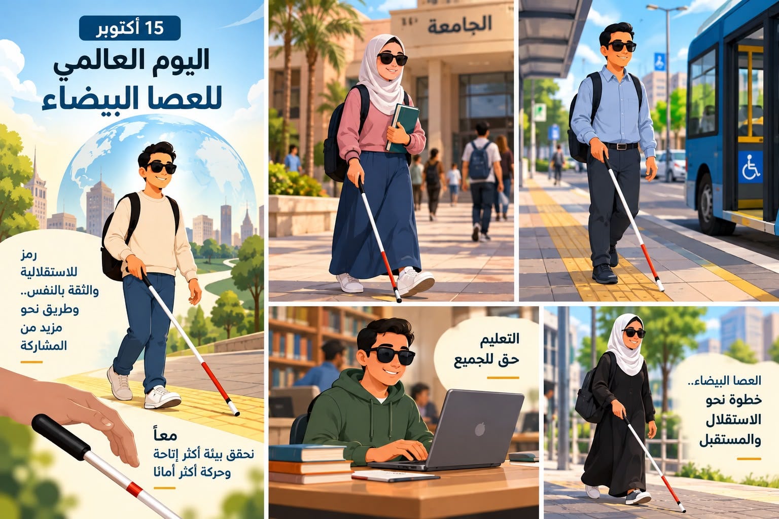 اليوم العالمي للعصا البيضاء اليوم العالمي للعصا البيضاء