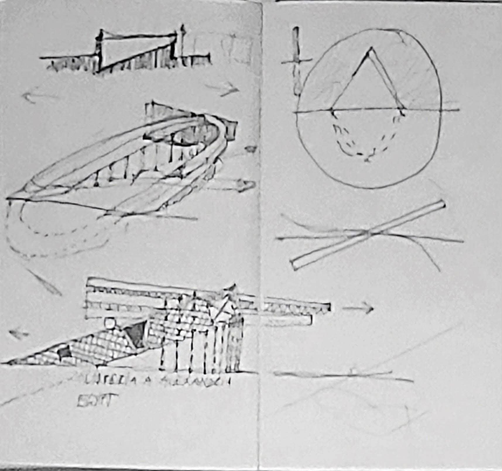 رسم أولى لمبنى المكتبة