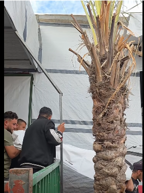 المواطنون يحملون جثمان وجدان شراب