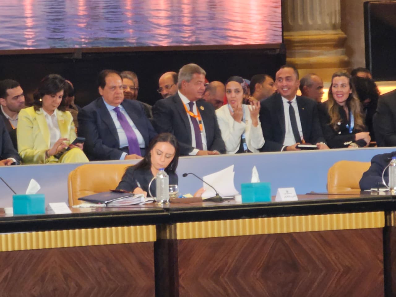 وزيرة التضامن خلال جلسة «ضبط الأسواق ومنظومة حماية اجتماعية أكثر فاعلية» بمنتدى مصر 2026