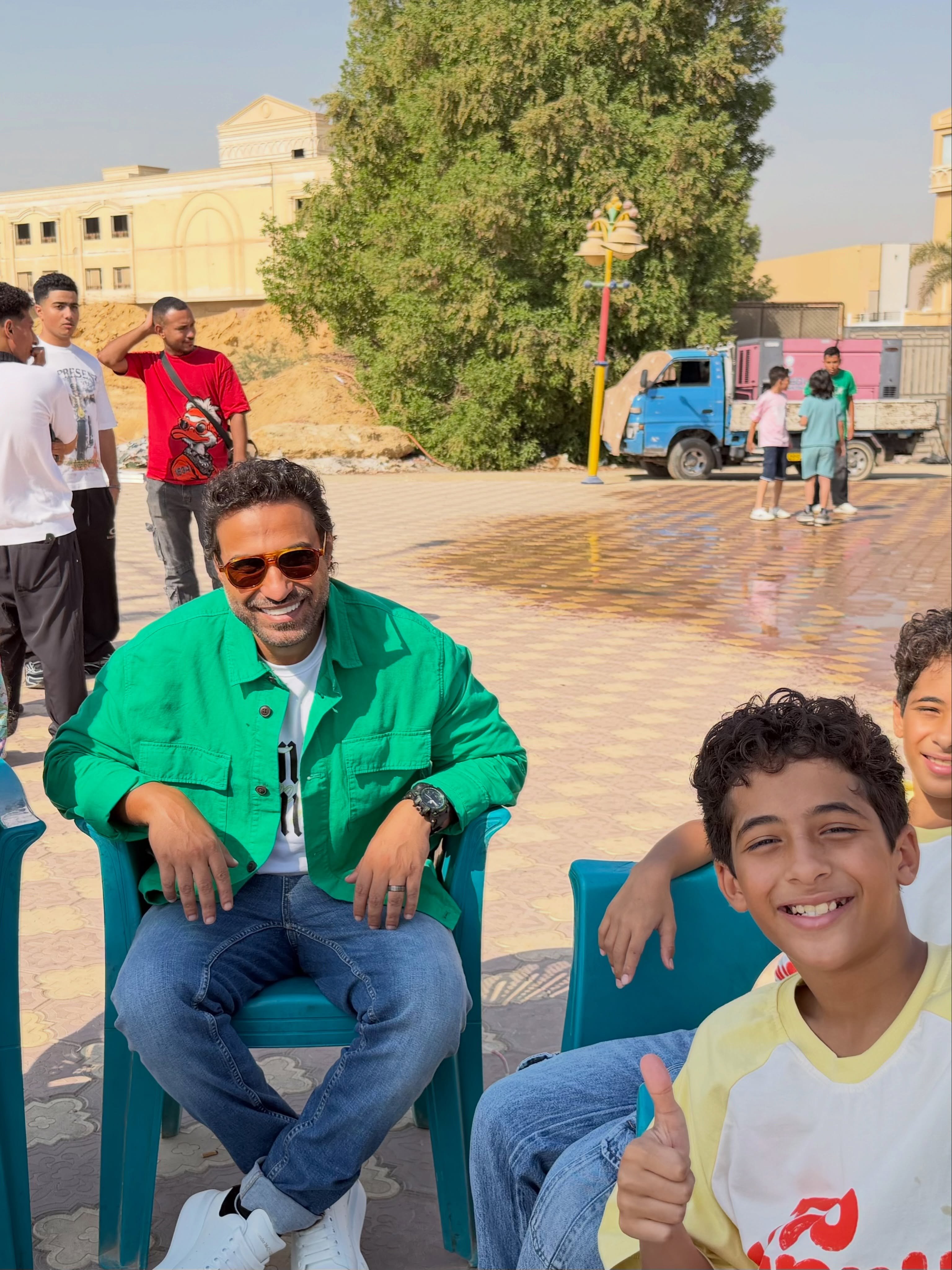 احمد فهمي فى كواليس الفيل على الدرفيل