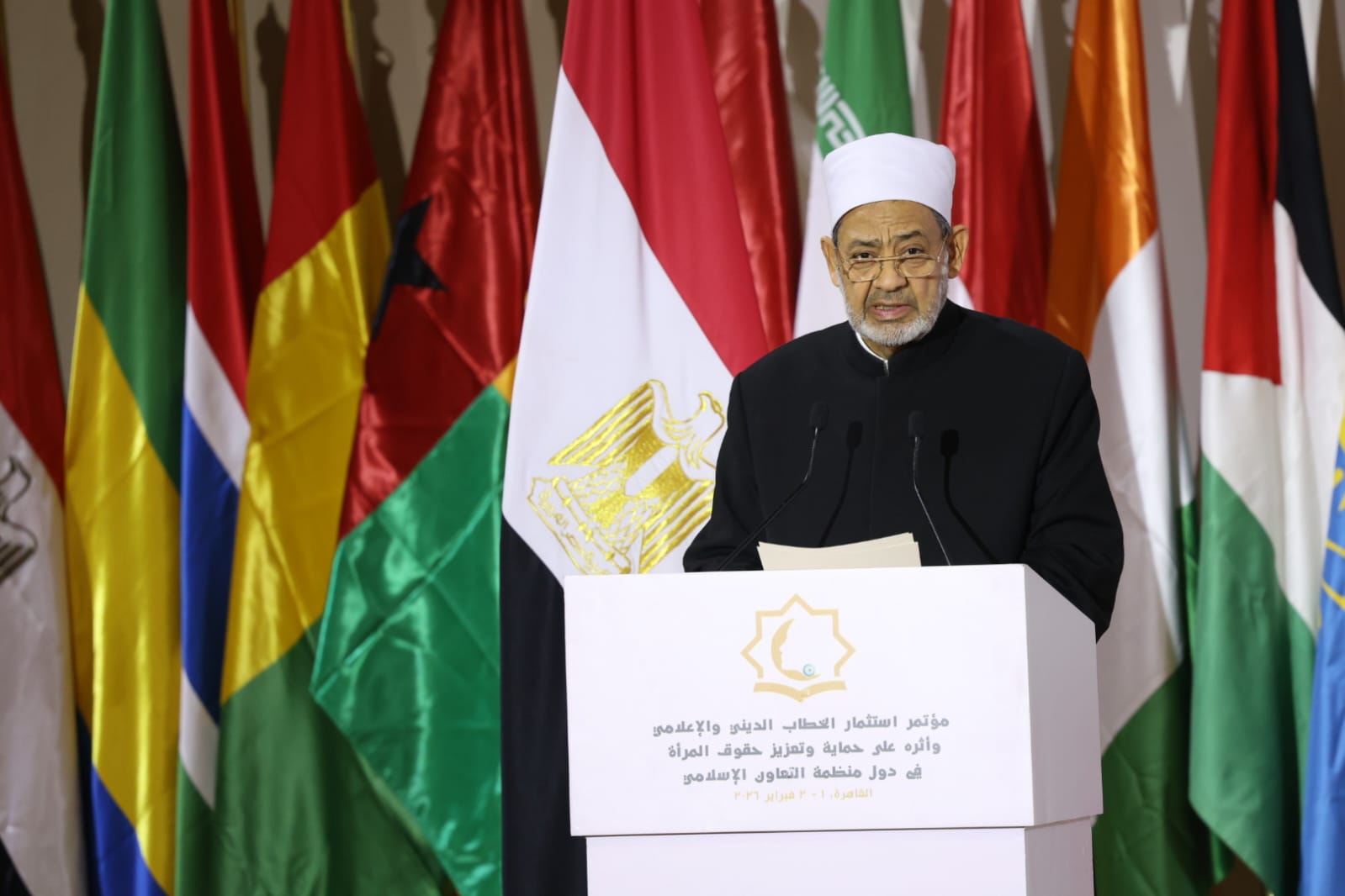 شيخ الأزهر خلال إلقاء كلمته 