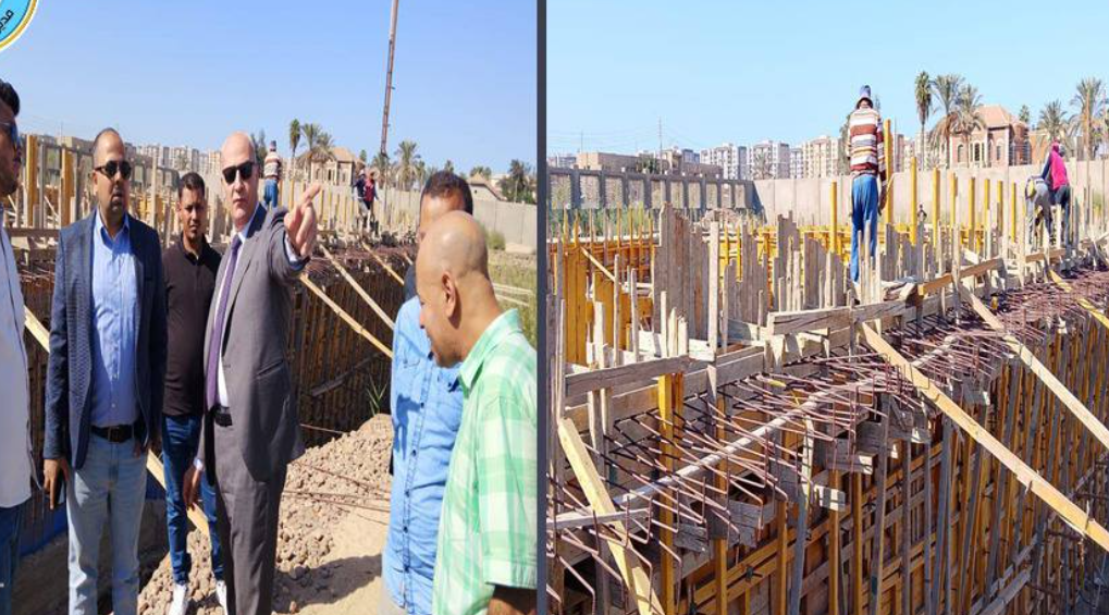 صب حوائط حمام السباحة بمركز التنمية الشبابية