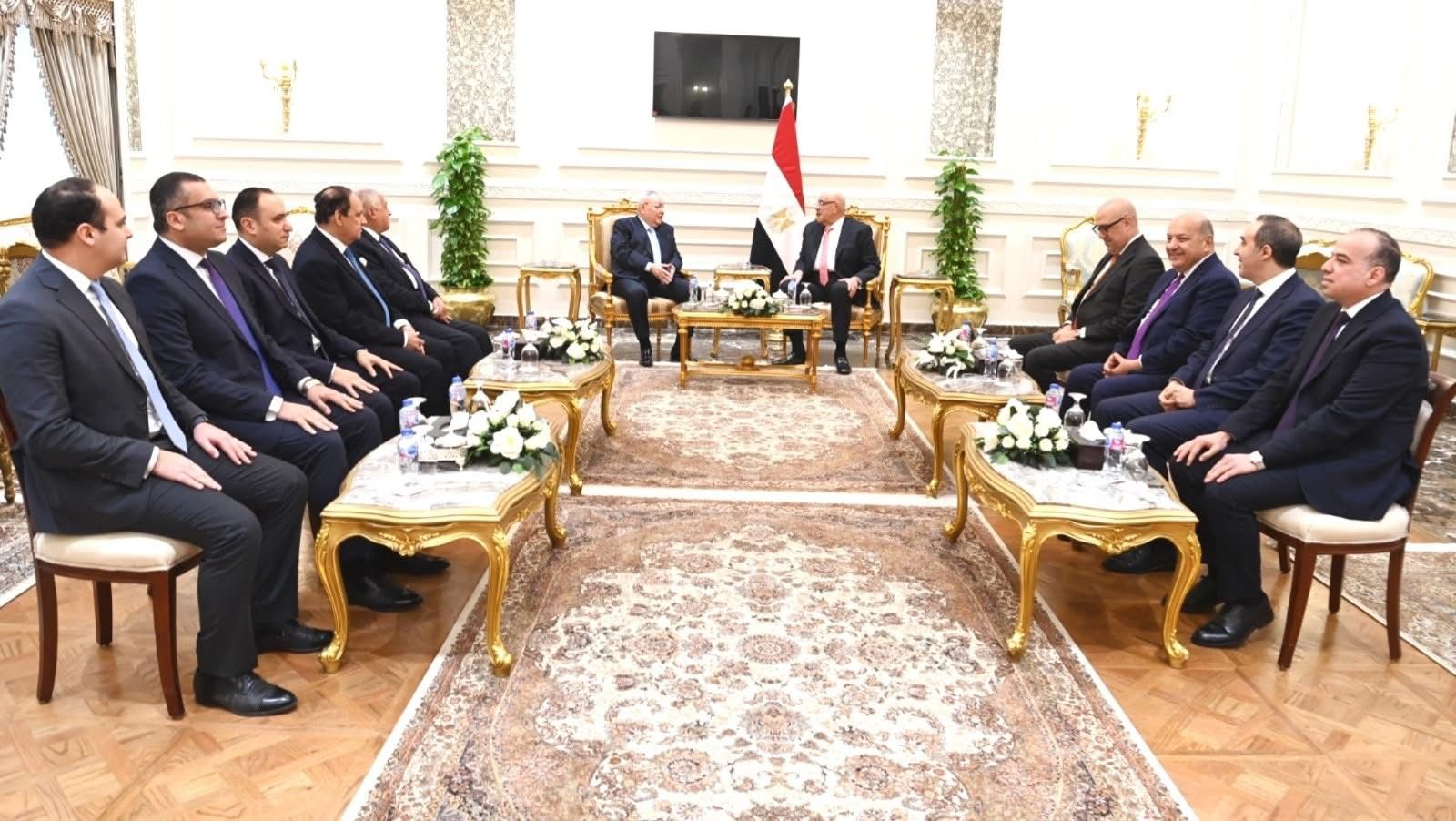 رئيس مجلس النواب يستقبل رئيس مجلس الدولة في زيارة تهنئة رسمية بالعاصمة الجديدة (5)