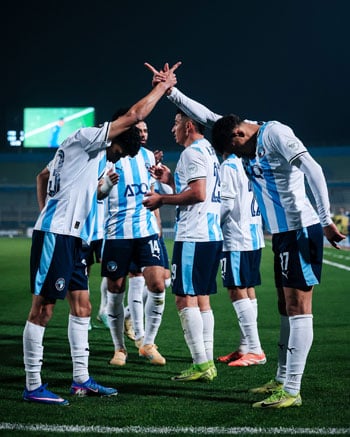 بيراميدز يحتفل بالهدف الأول بيراميدز يحتفل بالهدف الأول