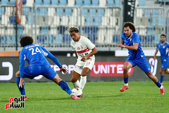 الشوط الاول بين الزمالك وسموحة ف الدوري المصري
