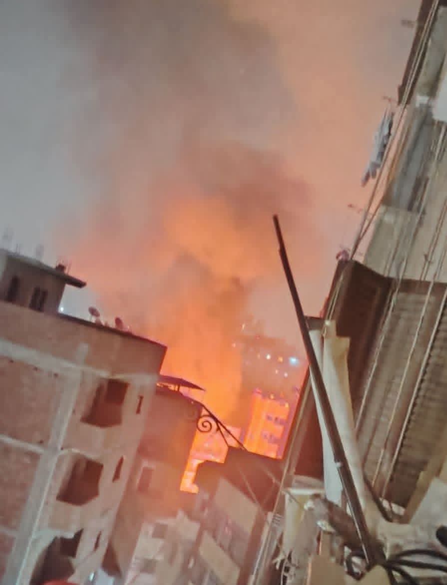 جانب من الحريق فى الشرقية