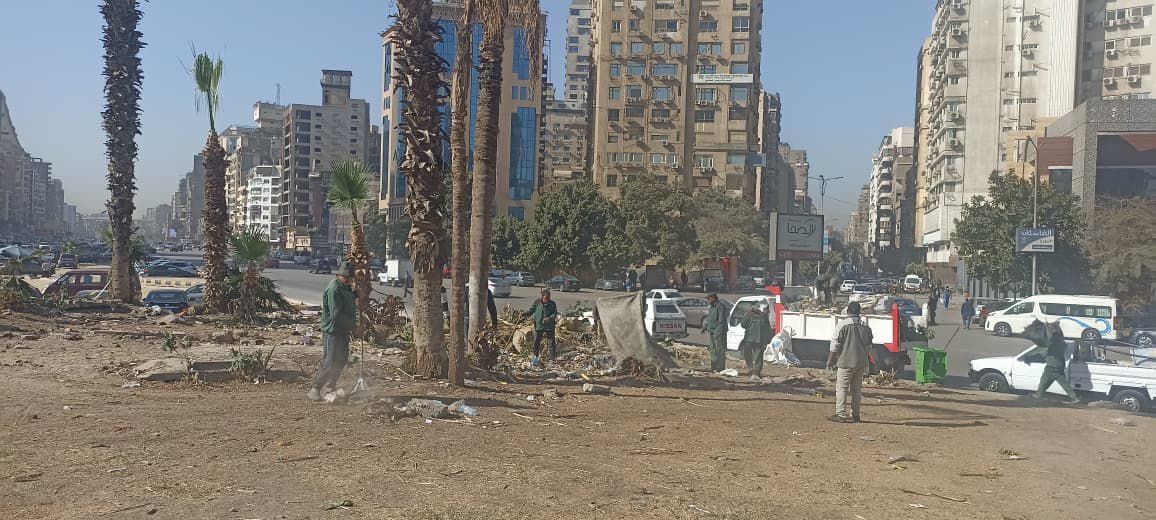 تطوير الجزيرة الوسطى بميدان مصطفى محمود وتشغيل نافورة المصل واللقاح بالعجوزة