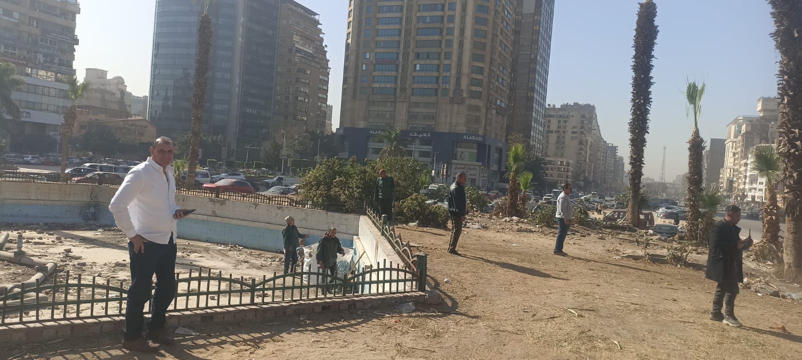 تطوير الجزيرة الوسطى بميدان مصطفى محمود وتشغيل نافورة المصل واللقاح بالعجوزة