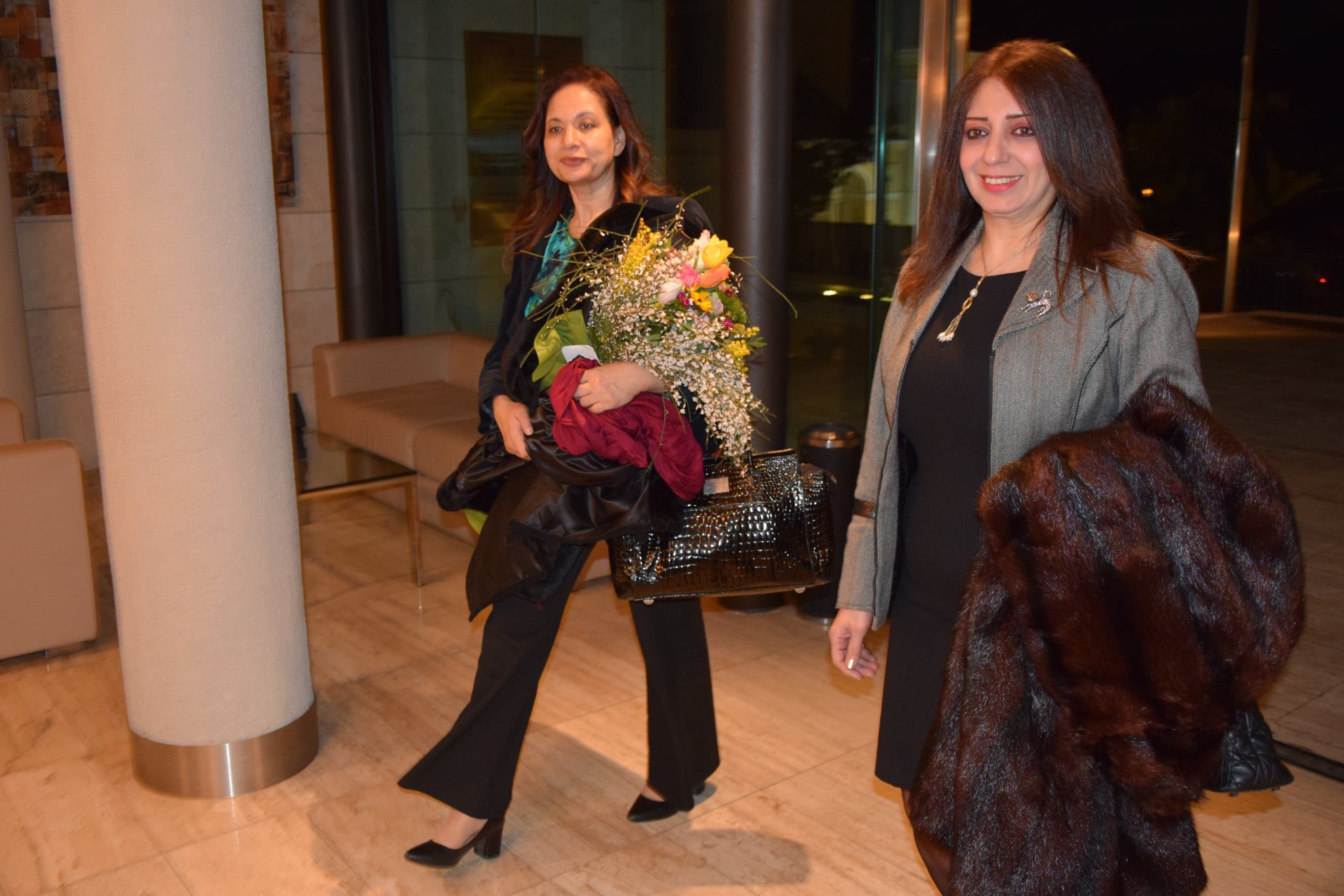 اثناء استقبال الدكتورة رانيا يحيى للدكتورة رشا صالح