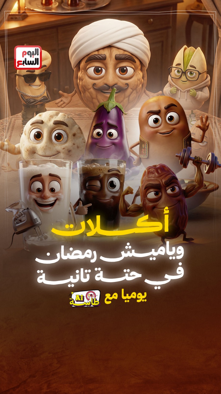 اكلات وياميش رمضان في طاسة الـ Ai