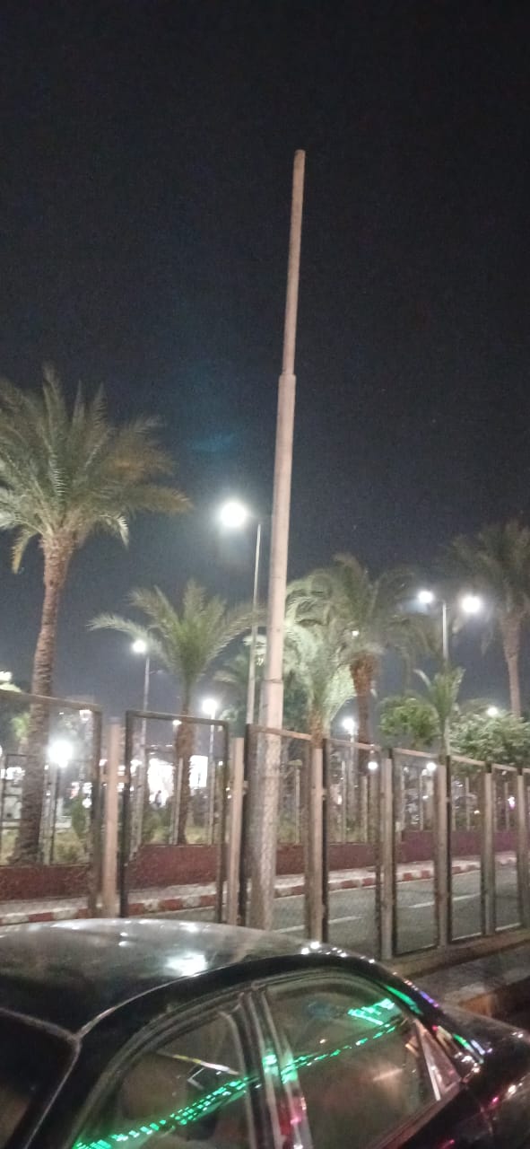 إصلاح عمود إنارة مائل بمحيط مسجد عبدالرحيم القنائي