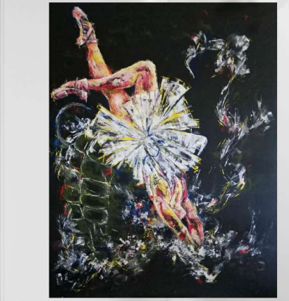 إحدى لوحات الفنانة عبير جبريل