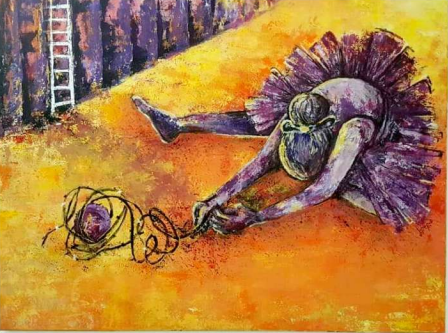 لوحة تشكيلية لعبير جبريل