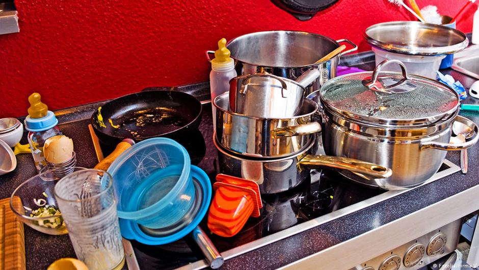 الاوانى الكثيرة تستهلك المياة والوقت