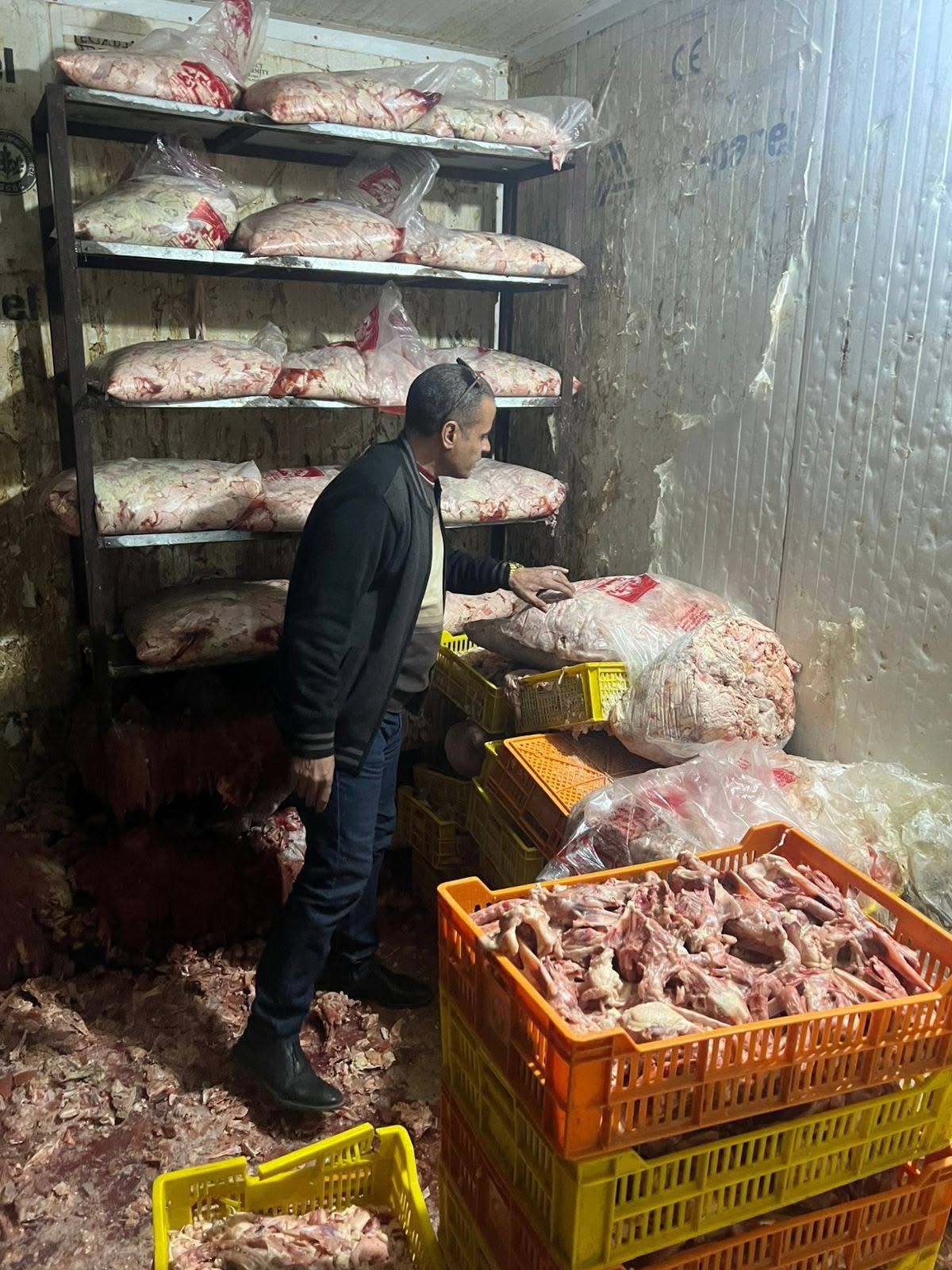 ضبط 42 طن مصنعات لحوم وأحشاء ورؤوس حيوانية ودواجن فاسدة فى الجيزة (1)