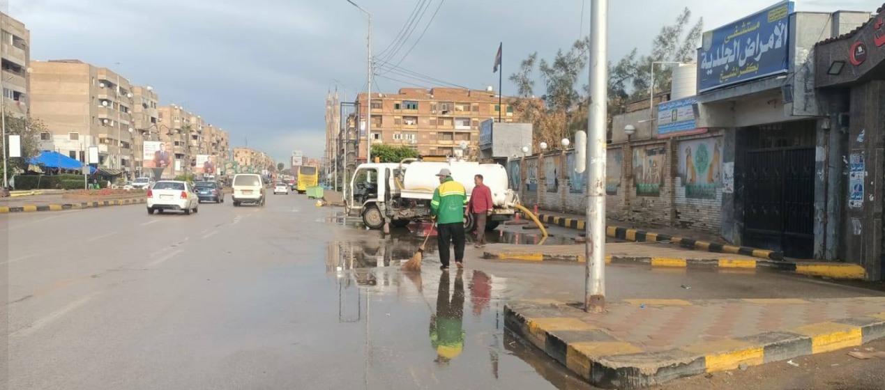 رفع مياه الامطار بمدينة كفر الشيخ