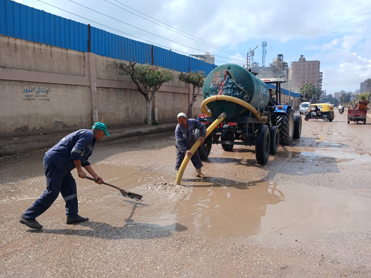 رفع مياه الامطار بدسوق