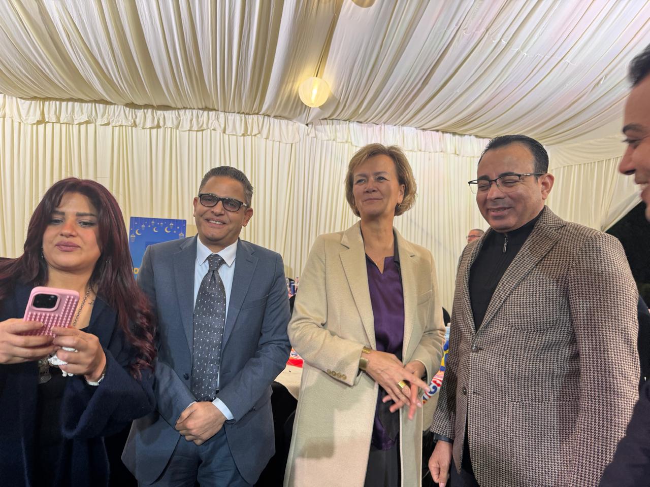 الكاتب الصحفى دندراوى الهوارى وسفير الاتحاد الأوروبى والكاتب الصحفى عبد الفتاح عبد المنعم رئيس تحرير اليوم السابع والكاتبة الصحفية هناء أبو العز