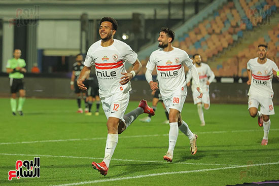 أحتفال لاعبي الزمالك بالهدف الثاني