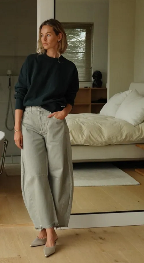 بنطلون واسع مع بلوفر