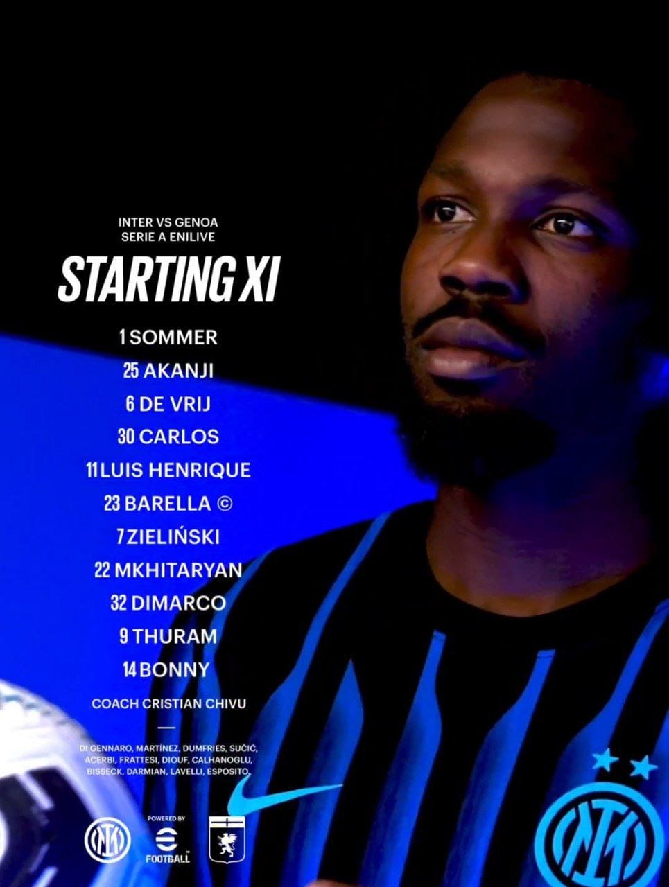 تورام يقود هجوم إنتر ميلان أمام جنوى فى الدورى الإيطالى تورام يقود هجوم إنتر ميلان أمام جنوى فى الدورى الإيطالى