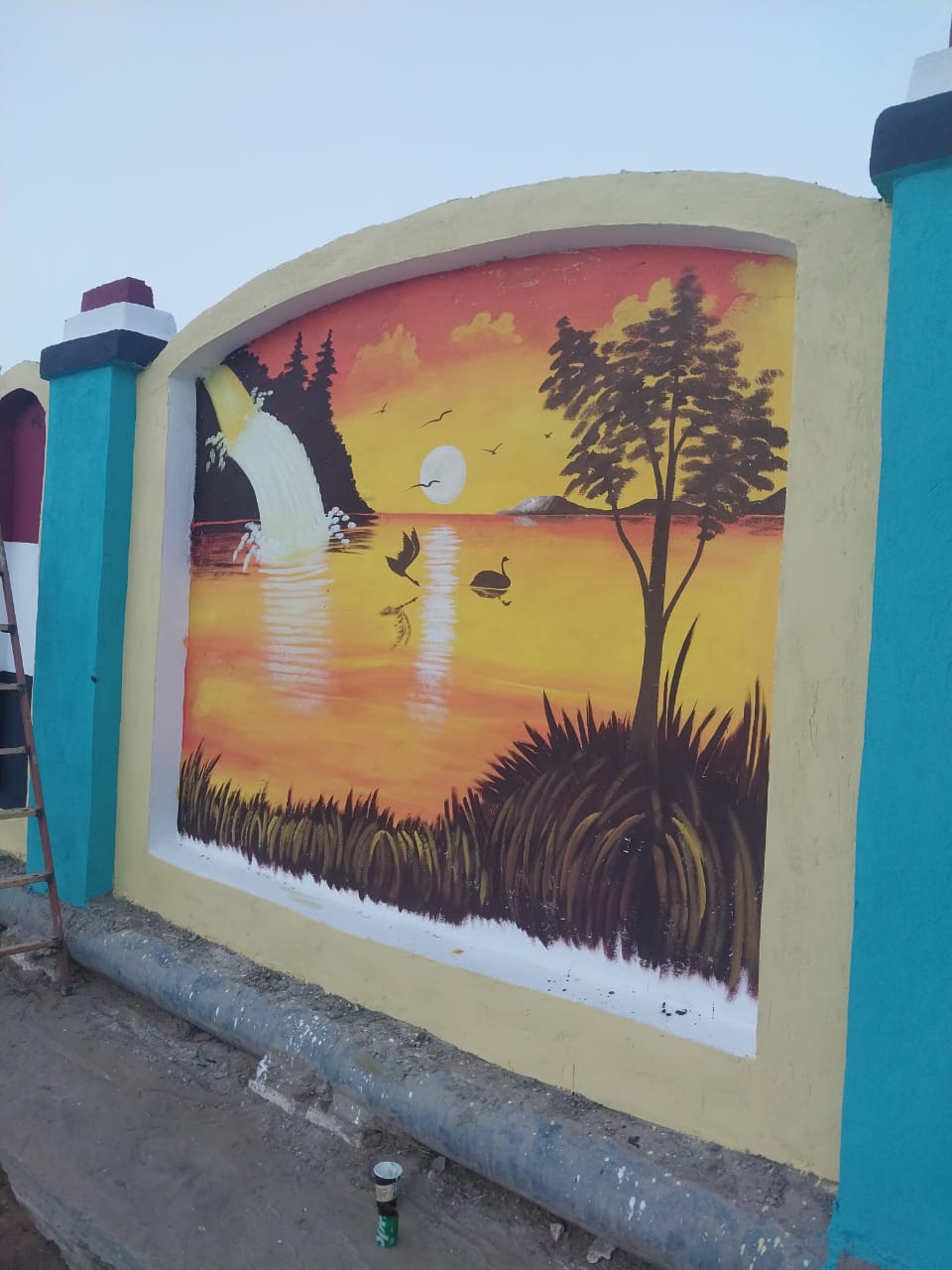 بدء تجميل مداخل قرى العياط والشوارع الرئيسية (4)