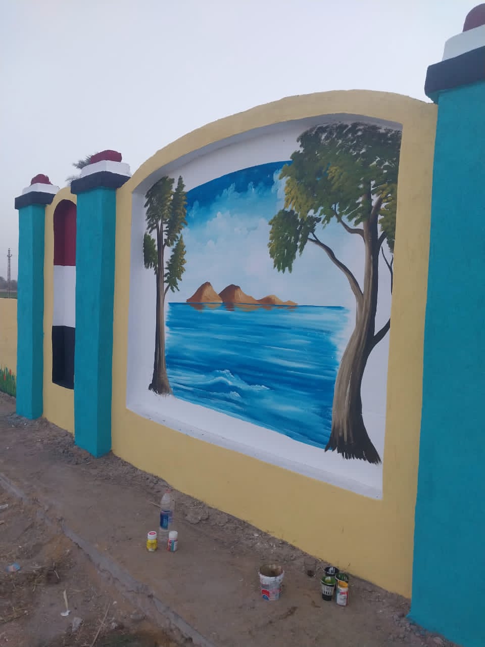 بدء تجميل مداخل قرى العياط والشوارع الرئيسية  (5)