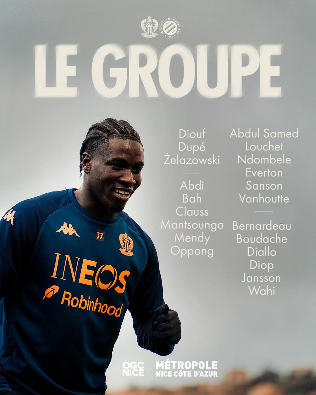 قائمة نيس ضد مونبلييه