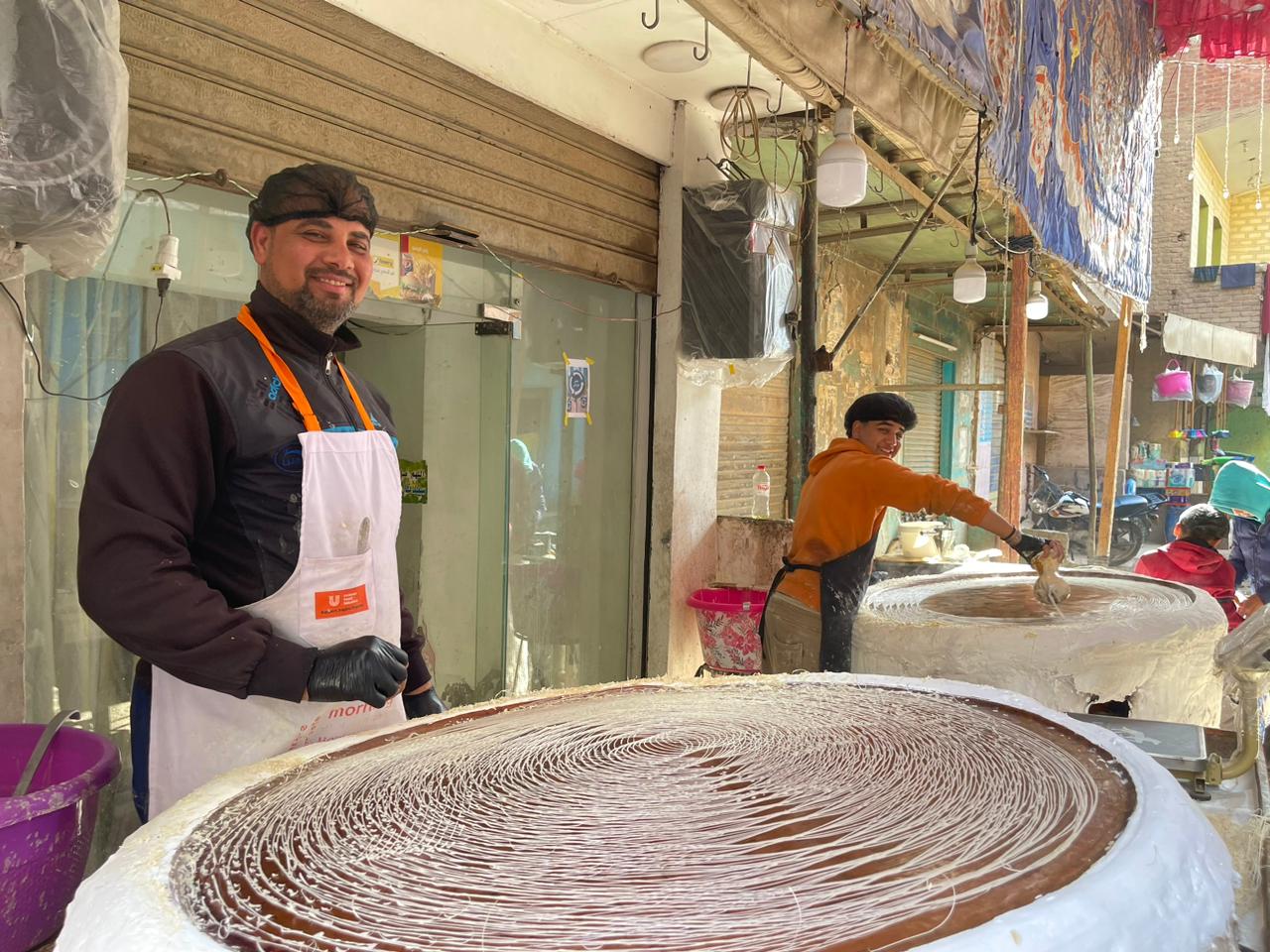 تصنيع الكنافة البلدي في قرية أم خنان