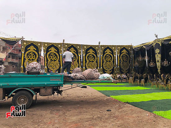 تجهيز-سرادق-عزاء-لاستقبال-المعزين-فى-جد-محمد-صلاح