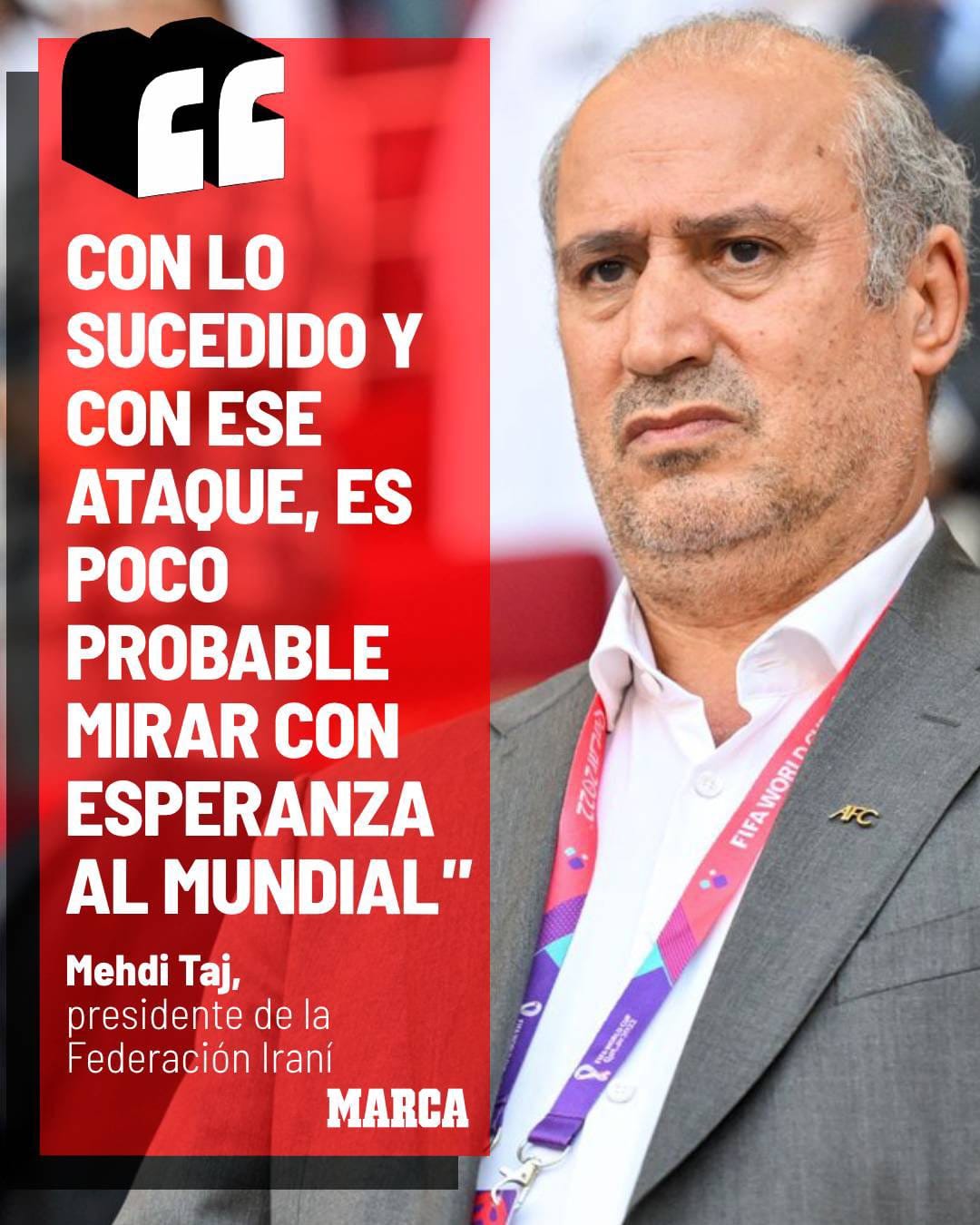 بيان رئيس الاتحاد الإيراني