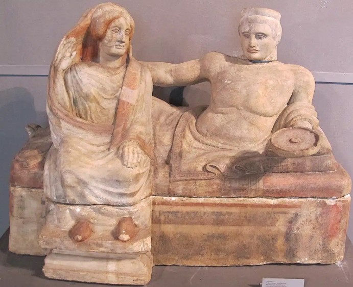 جرة جنائزية إتروريه للعروسين جرة جنائزية إتروريه للعروسين