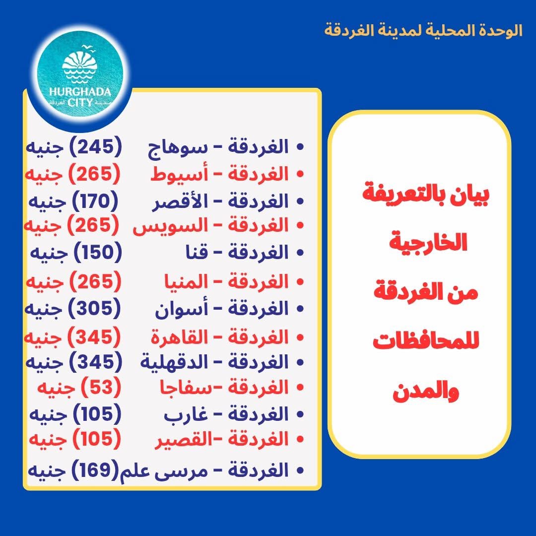 التعريفة الجديدة للمواصلات بالبحر الأحمر (2)