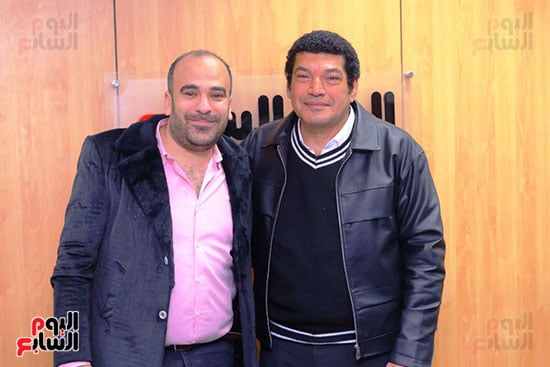 باسم سمرة مع الزميل مصطفى القصبي