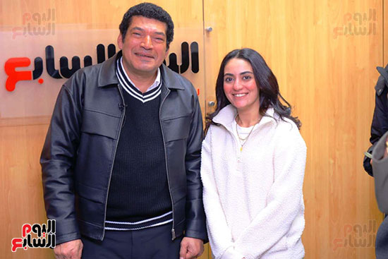 باسم سمرة مع الزميلة لميس محمد