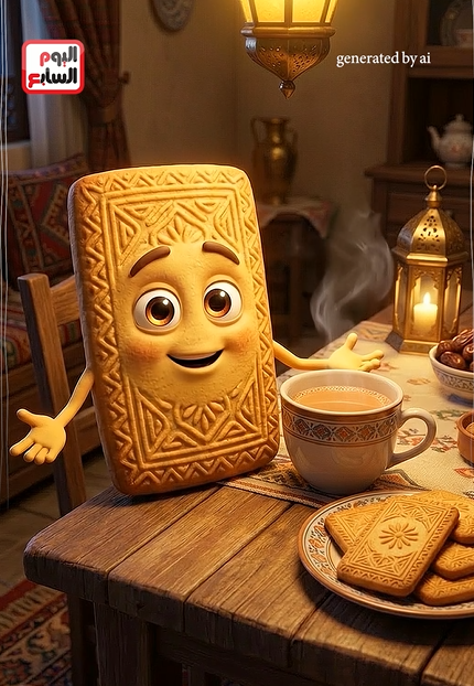 بسكويت وشاي بلبن